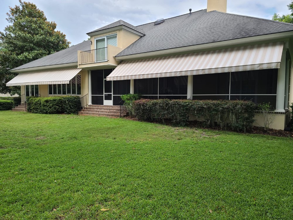 Retractable awning skiddaway island home oasis